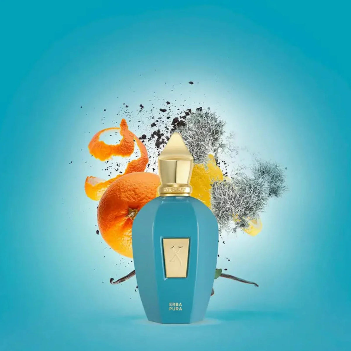 A fragrance bottle surrounded by citrus fruit, illustrating summer-appropriate perfume