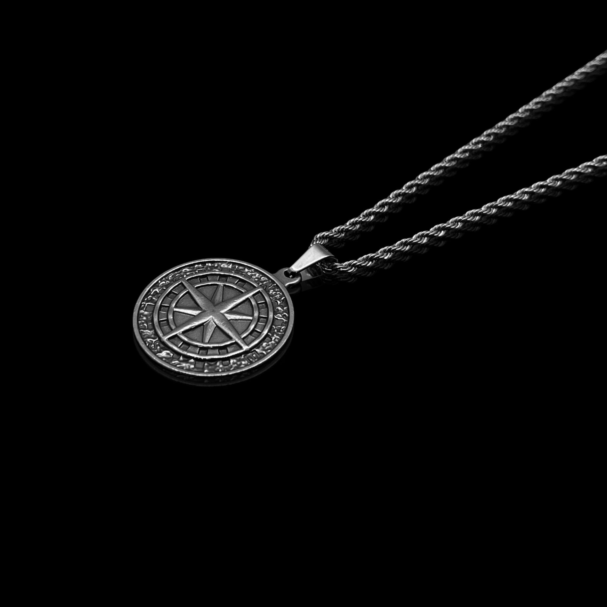 Compass Necklace front view — waterproof necklace for men Egypt | Steelixe