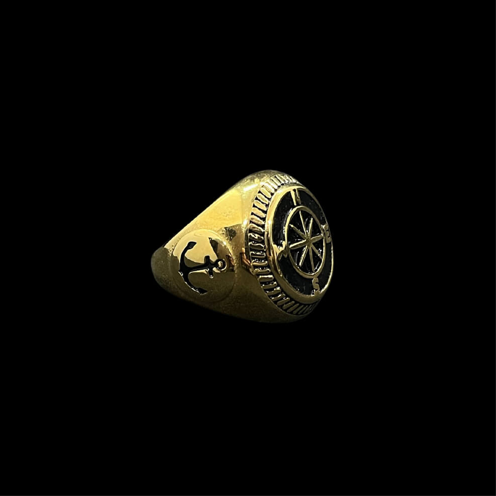 Compass Ring silver finish detail | Steelixe