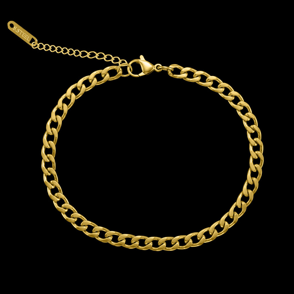 Cuban Bracelet in 18k gold-plated steel — main product photo | Steelixe