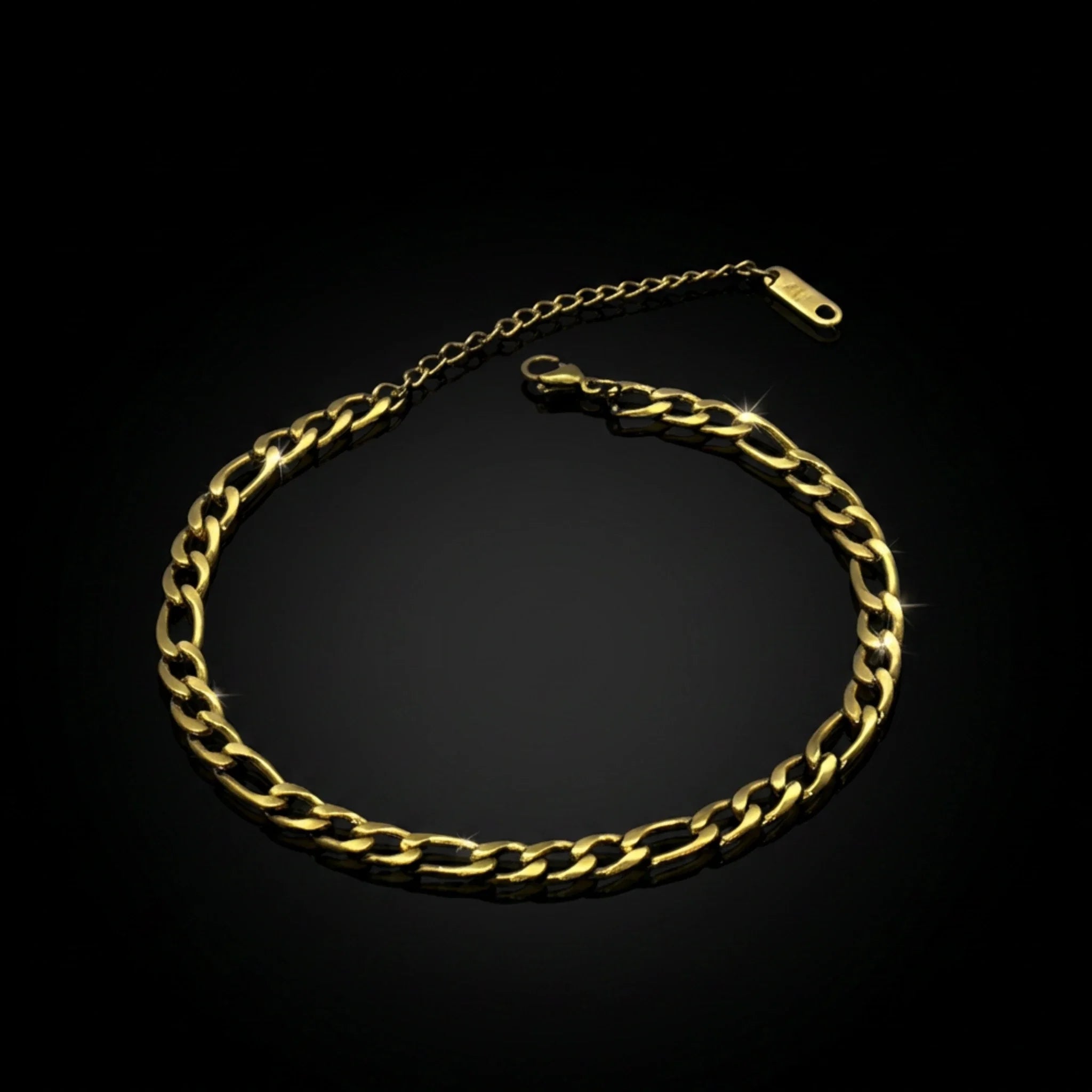Figaro Bracelet for Men - gold stainless steel
