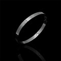 Screw Bangle Bracelet for Men - silver stainless steel