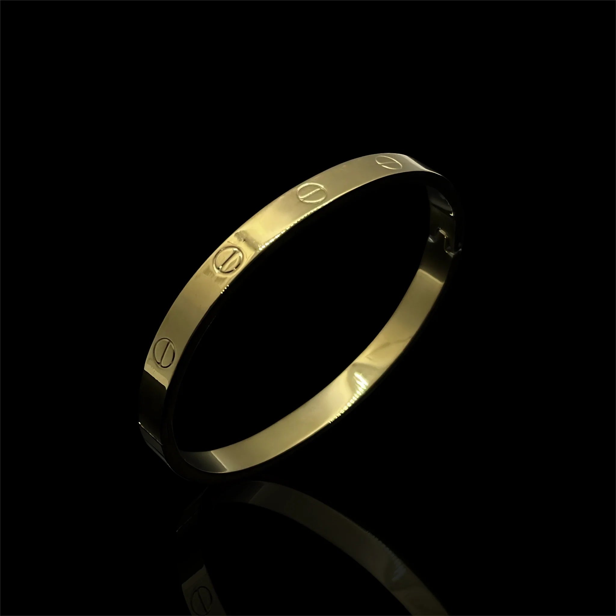 Screw Bangle Bracelet for Men - gold stainless steel