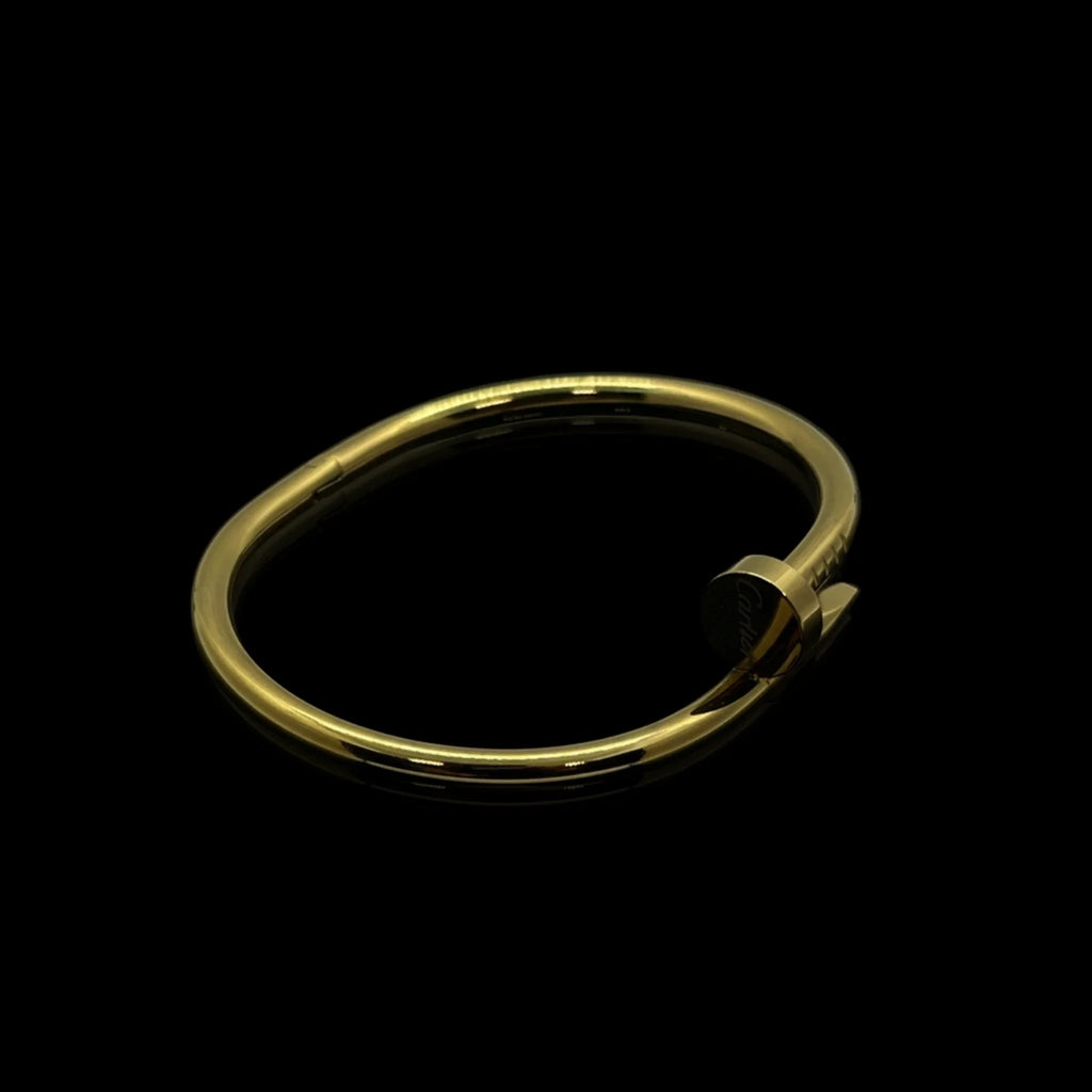 Nail Bangle Bracelet for Men - gold stainless steel
