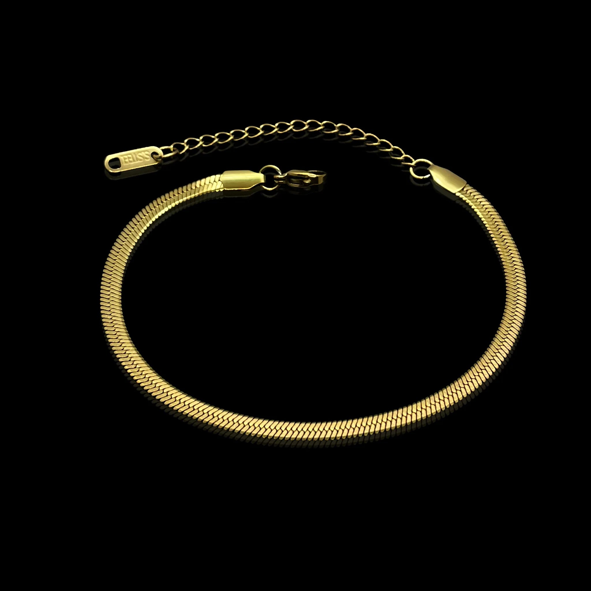 Flat Serpentine Bracelet for Men - gold