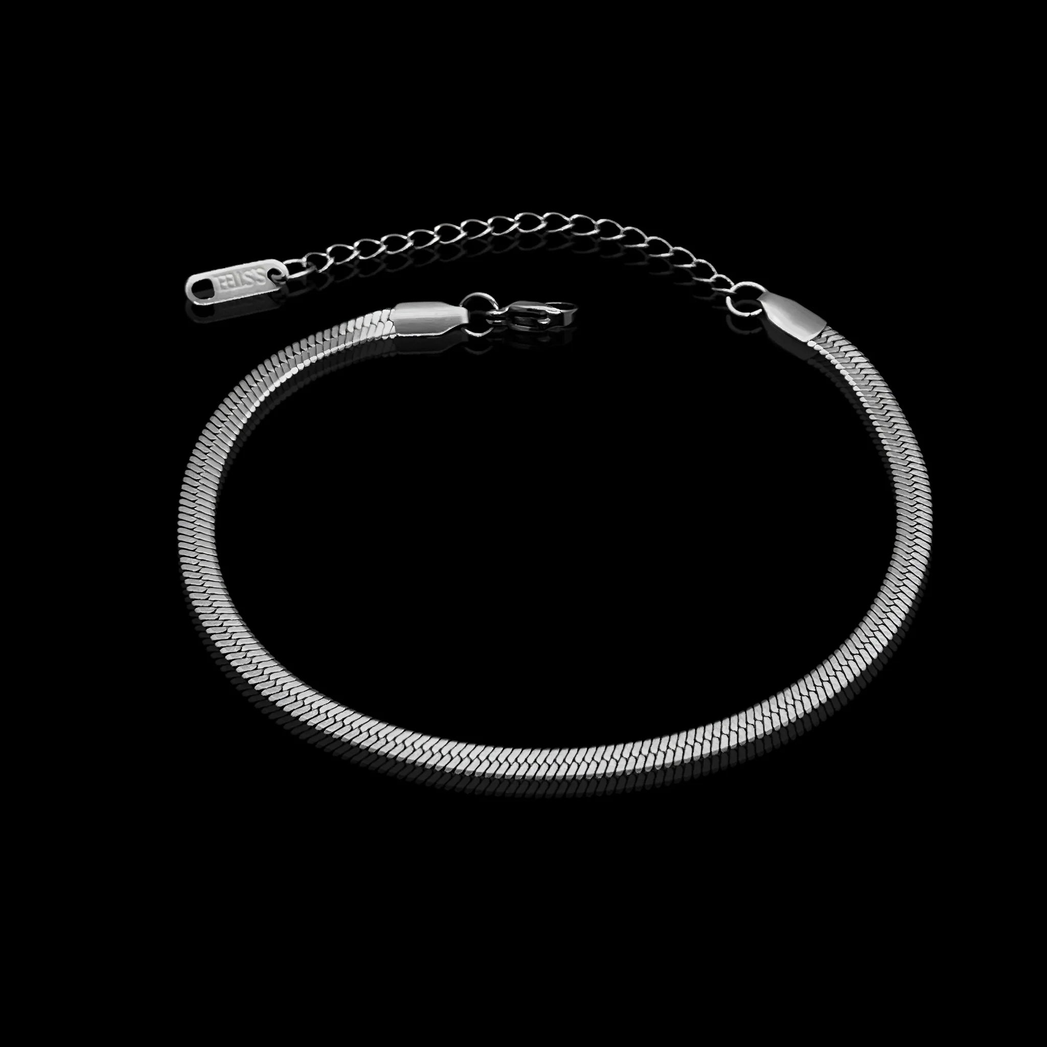 Flat Serpentine Bracelet for Men - silver