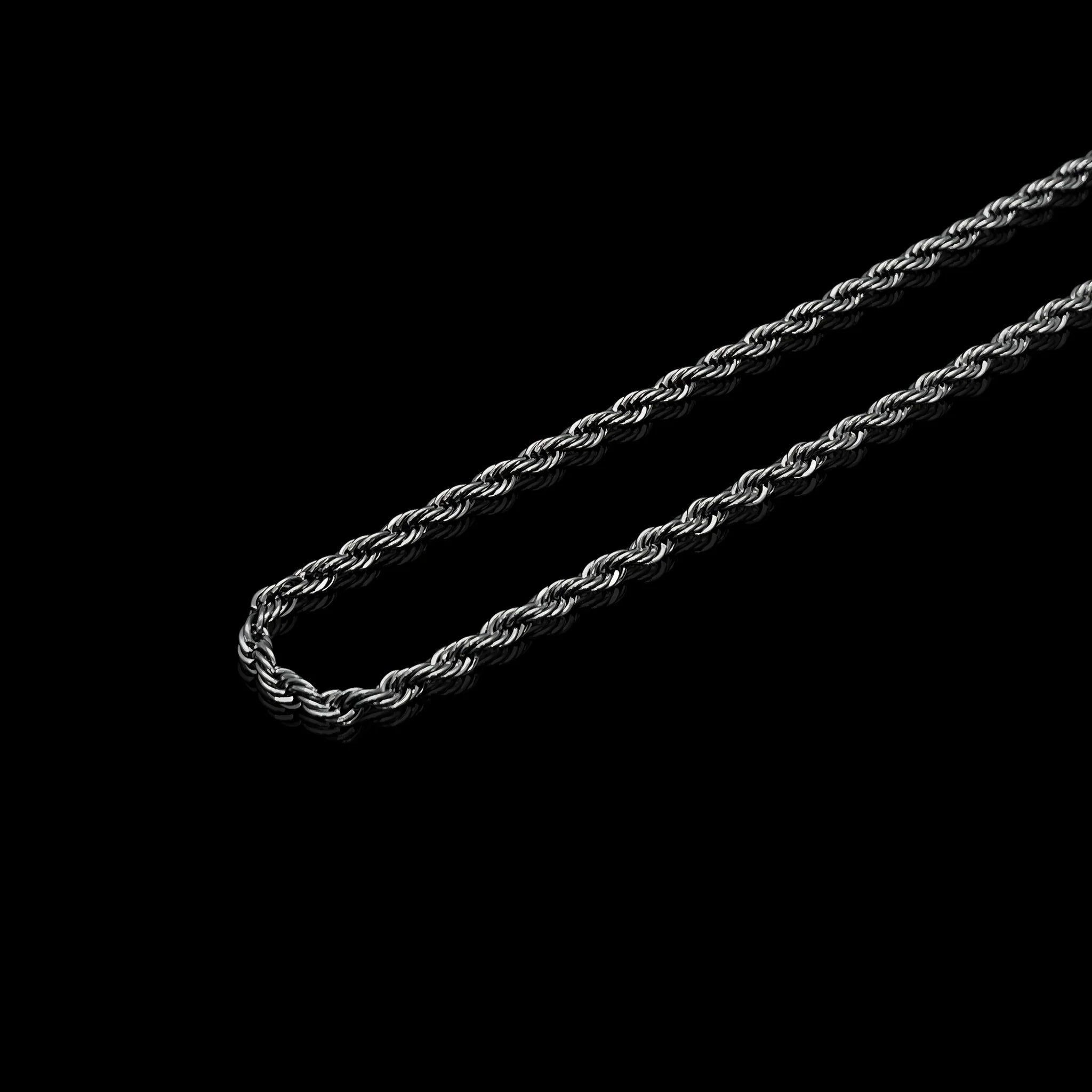 Rope Chain Necklace for Men - silver detail
