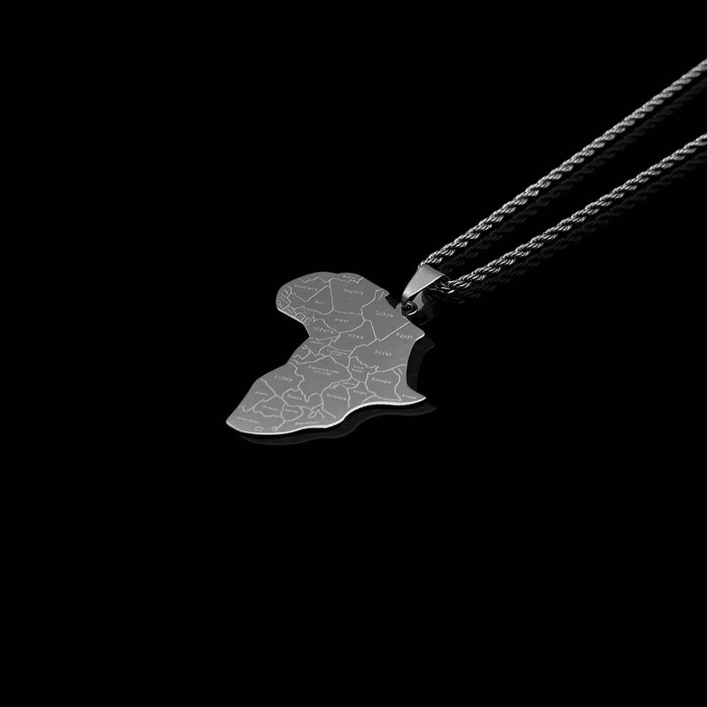 Africa Necklace for Men - silver
