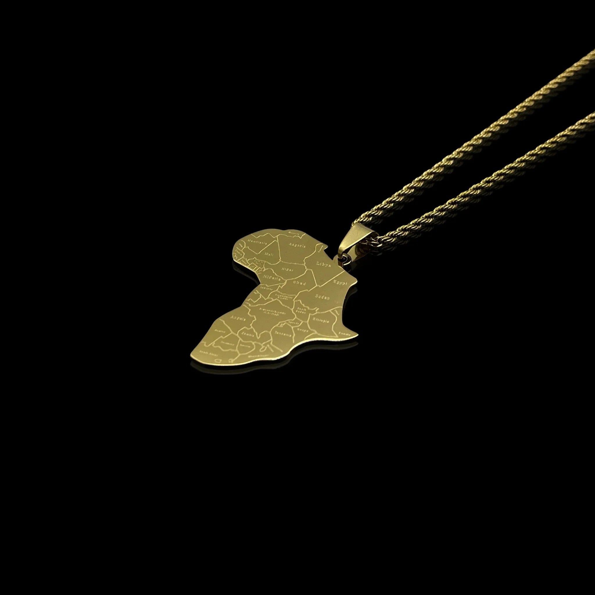 Africa Necklace for Men - gold