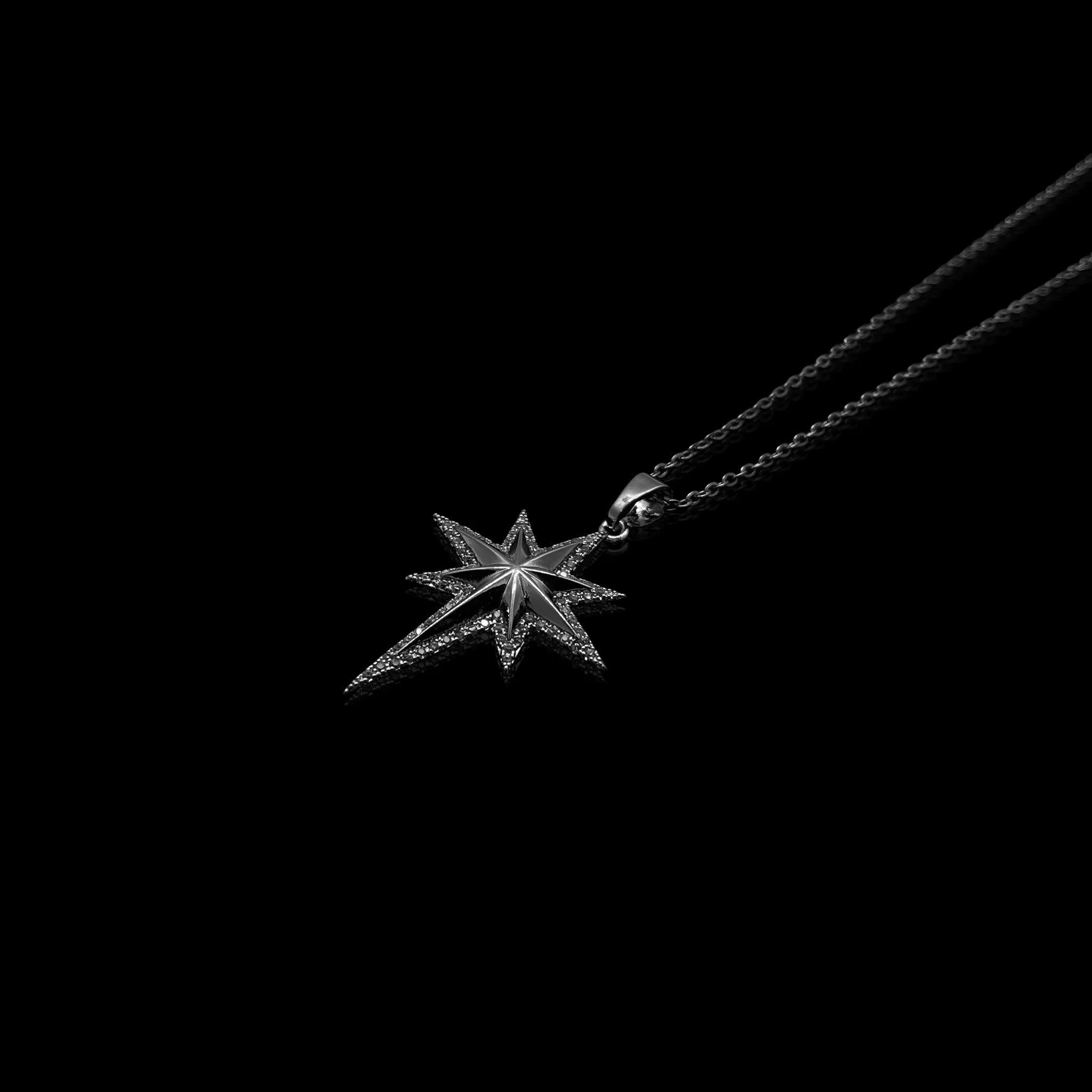 Lode Star Necklace for Men - textured star pendant
