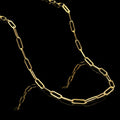 Paper Clip Chain Necklace for Men - gold
