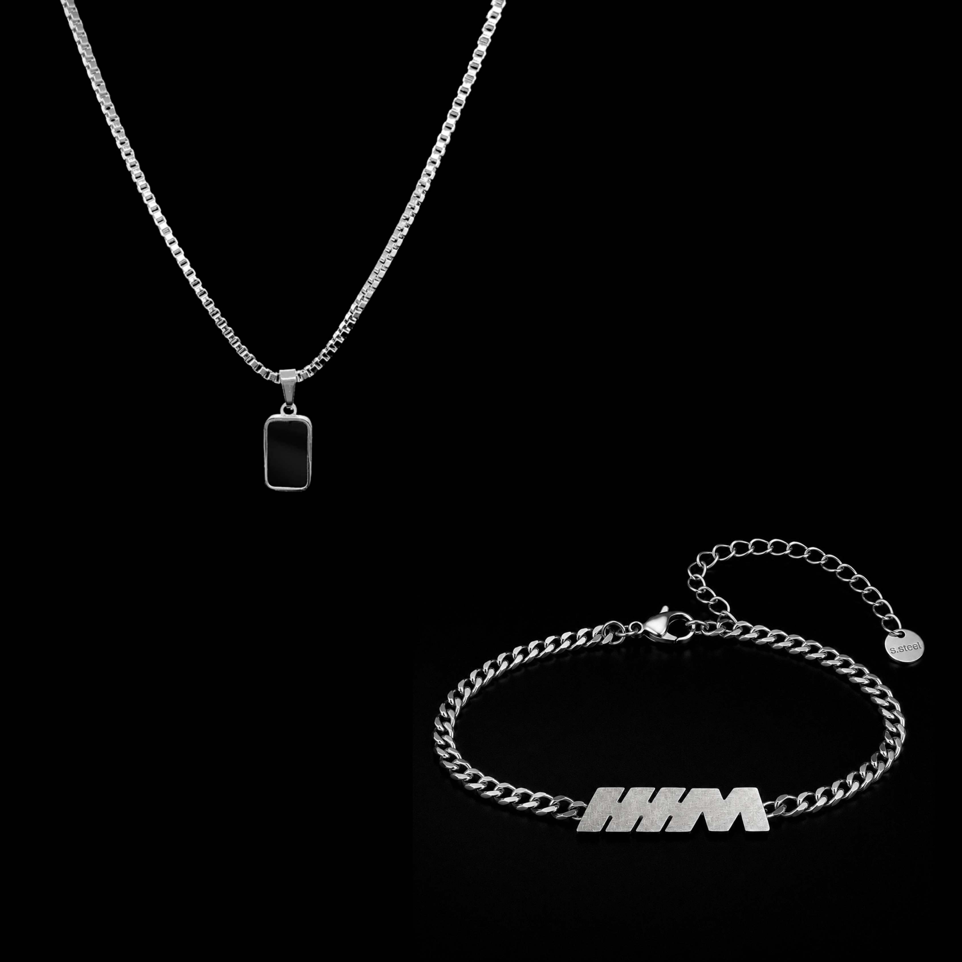 The Onyx Set — necklace and bracelet duo | Steelixe